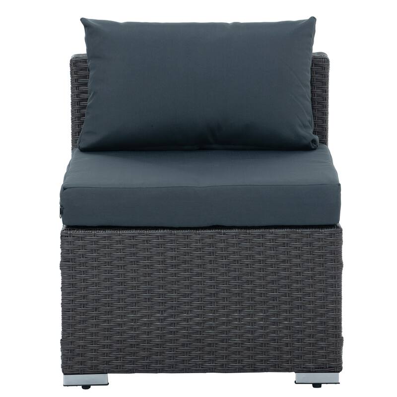 7-piece Outdoor Patio Sectional Set with Glass Table