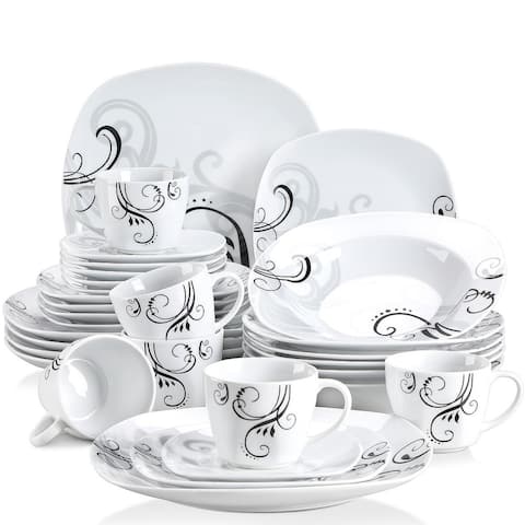 VEWEET 'Zoey' Decal Pattern Dinnerware Set (Service for 6)