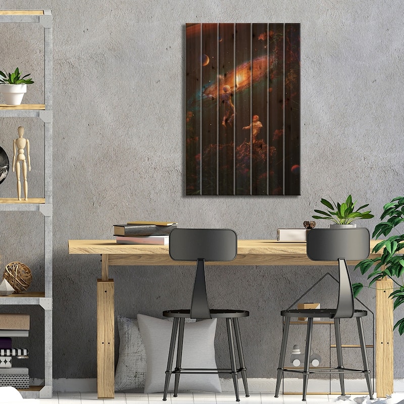 Follow The Light Print On Wood by Nicebleed - Multi-Color