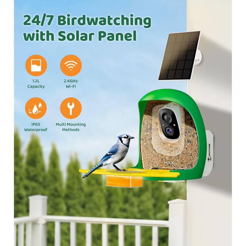 Smart Bird Feeder with Camera 2K HD Live
