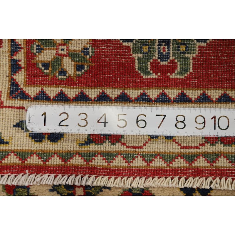 Traditional Red Kazak Oriental Rug Hand-Knotted Wool Carpet - 2'0"x 3'0"