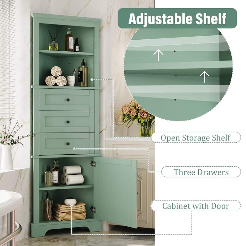 Versatile Triangle Cabinet with Multiple Storage Options for Various Rooms