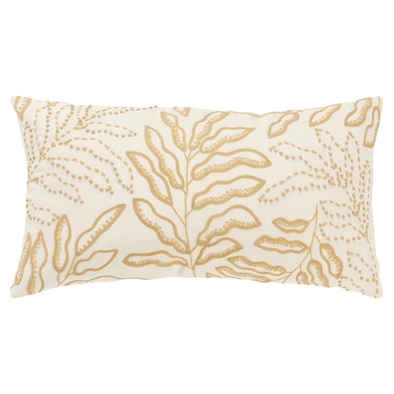 Rizzy Home Traditional Ivory Down Filled Decorative Pillow 14"x26" - Ivory/Beige