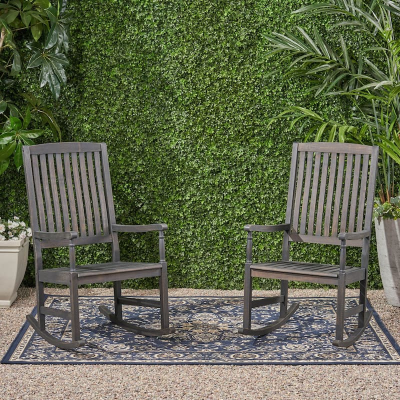 Arcadia Outdoor Acacia Wood Rocking Chair by Christopher Knight Home