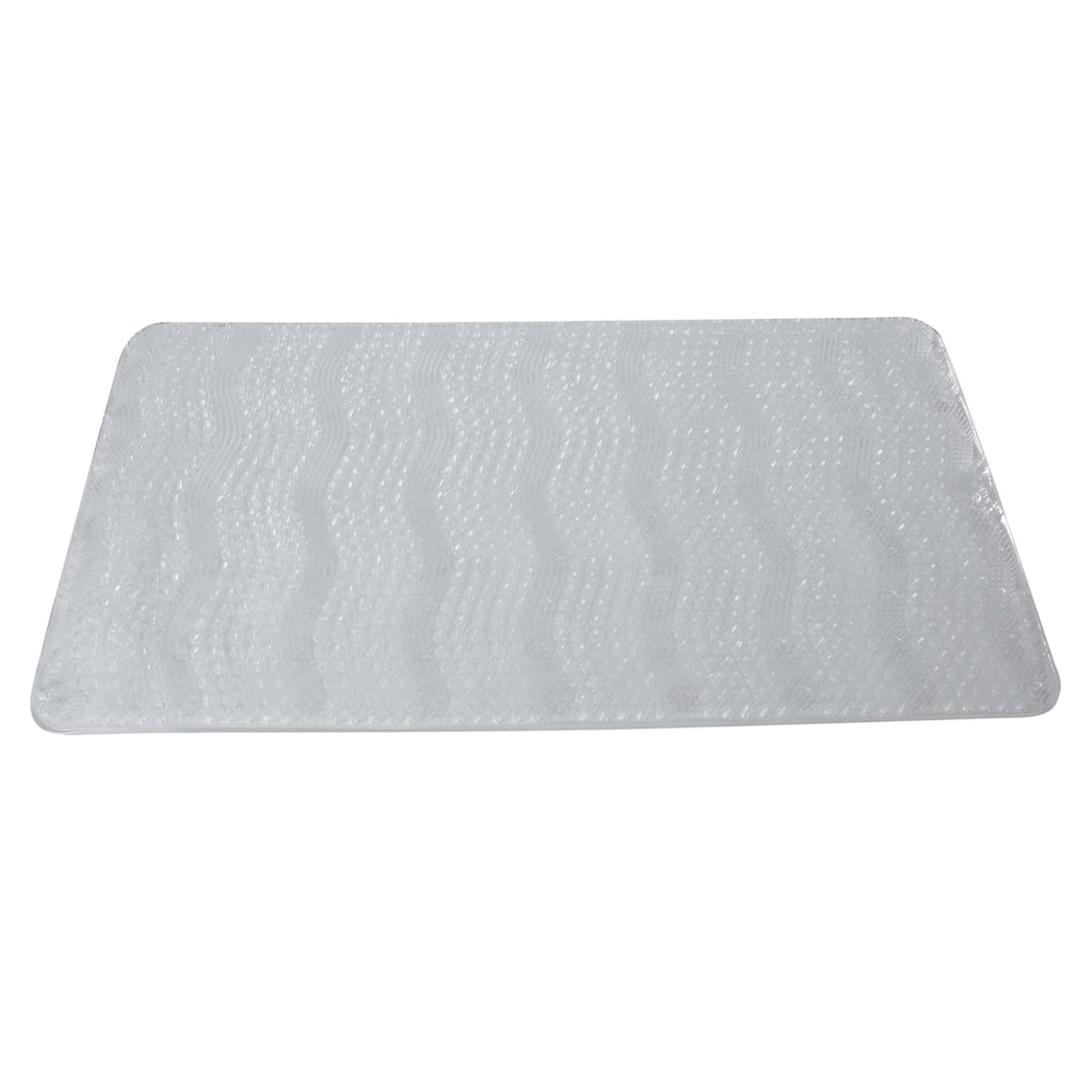 Bath Bliss Non-Slip Textured Grass PVC Bath Mat in Clear