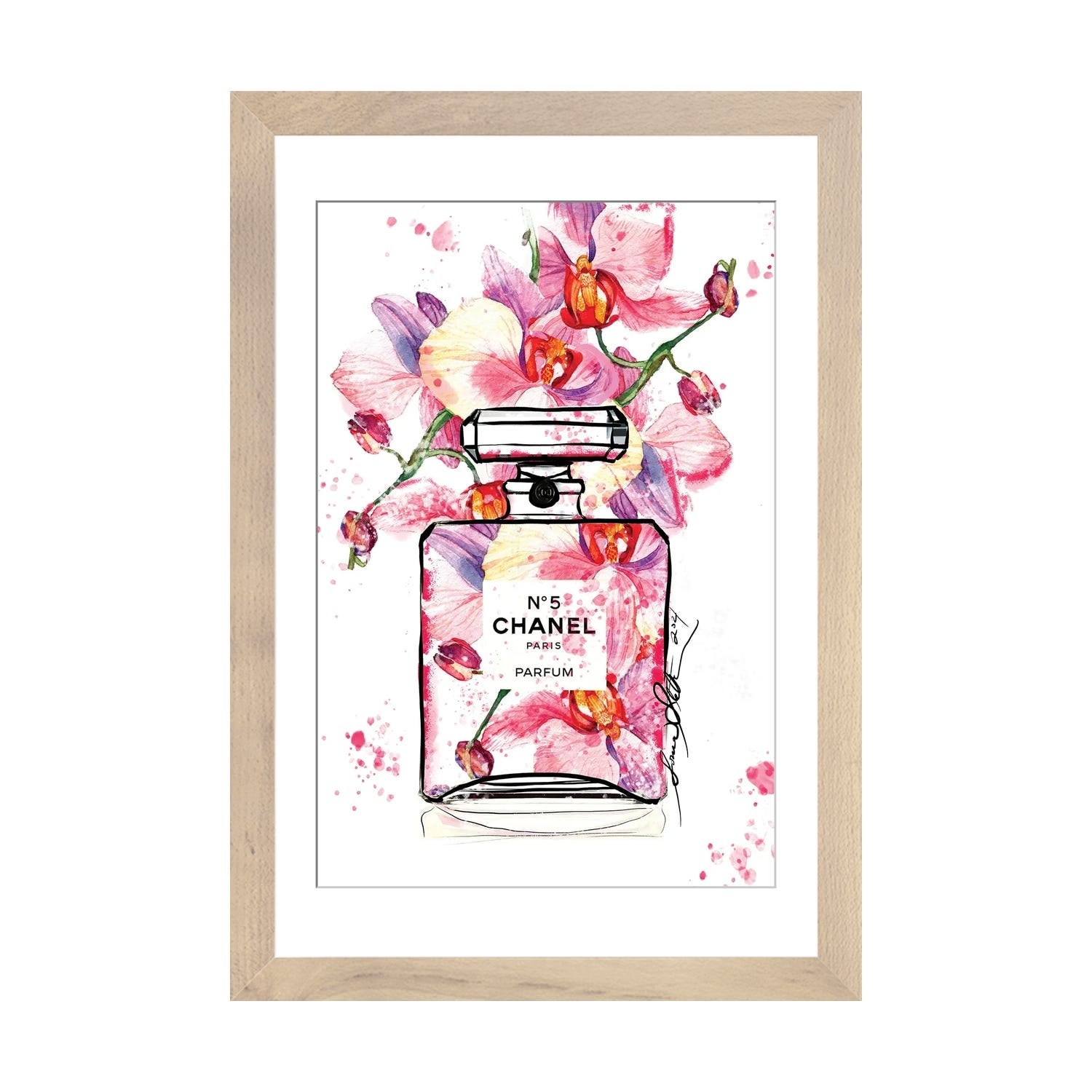 Chanel Glitter Perfume Canvas Artwork by Martina Pavlova
