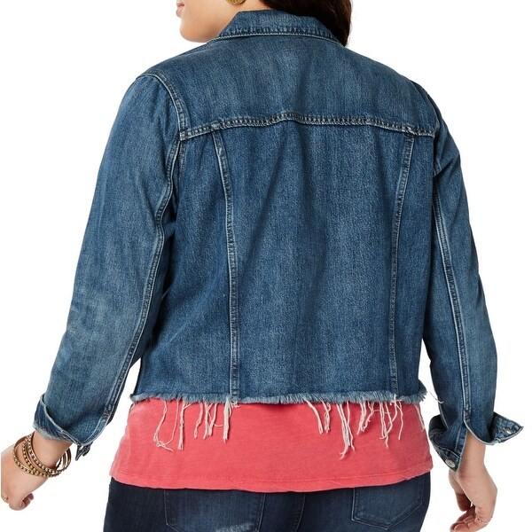 lucky brand frayed hem denim jacket