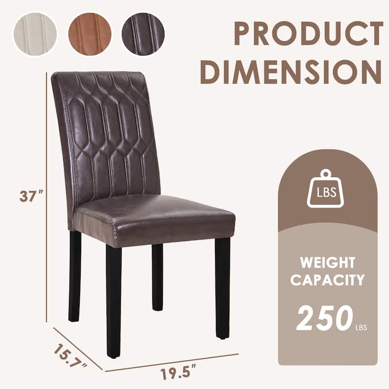Javlergo Dining Chairs Set of 2/4/6 Upholstered Chairs with Solid Back for Kitchen Restaurant and Living Room