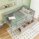 preview thumbnail 16 of 21, Twin Size Low Loft Bed with 3 Drawers with Ladder and Full-length Guardrails