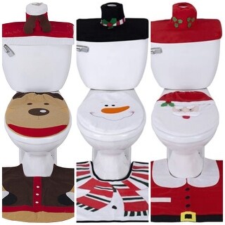 3 Piece Christmas Bathroom Accessory Set Holiday Bath Rugs - Bed Bath & Beyond - 39110980
