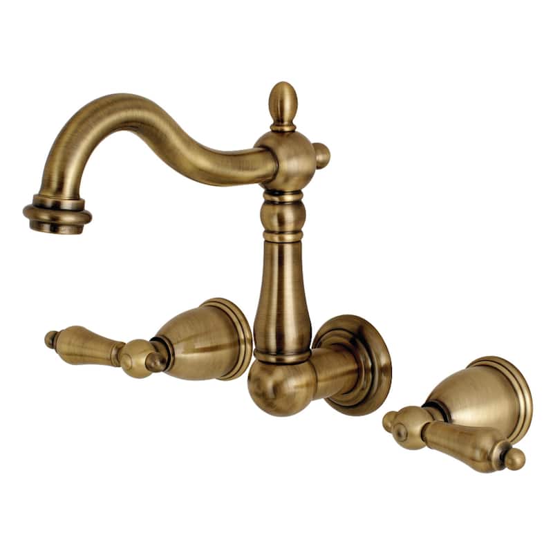 Kingston Brass Heritage Two-Handle 3-Hole Wall Mount Bathroom Faucet