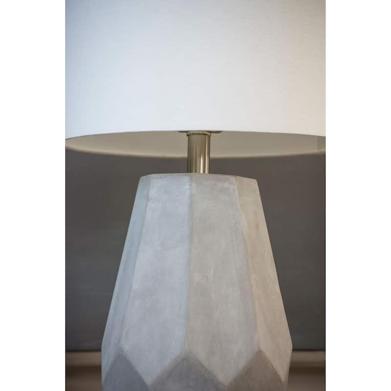 Pacifica Cement and Wood Table Lamp with Shade