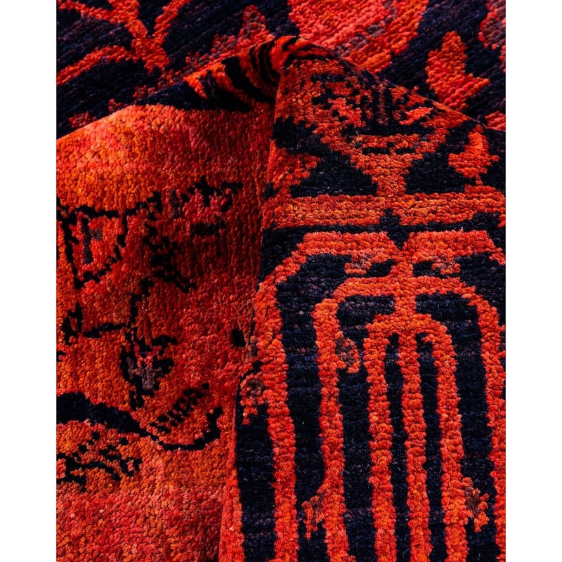 Contemporary Overdyed Wool Hand Knotted Area Rug - 4' 1" x 5' 10"