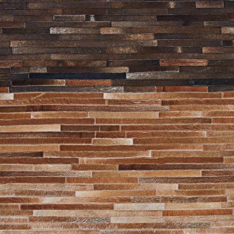 Handmade Couristan Chalet Homestead Cowhide Leather Area Rug