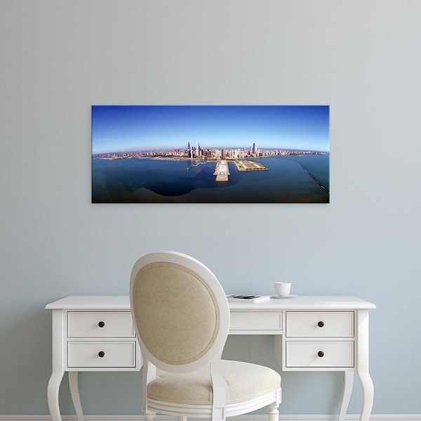 Easy Art Prints Panoramic Images's 'Chicago Harbor, Aerial Perspective, Illinois' Premium Canvas Art