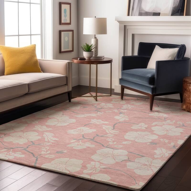 Premium Washable Super Soft Modern Floral Mayfield Rug - Pink - 9' x 12'