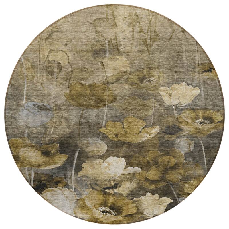 HomeRoots Floral Transitional Rectangle Outdoor Rug