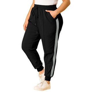 Women's Plus Size Sweatpants Elastic Waist Contrast Color Jogger Pants - On  Sale - Overstock - 31601565