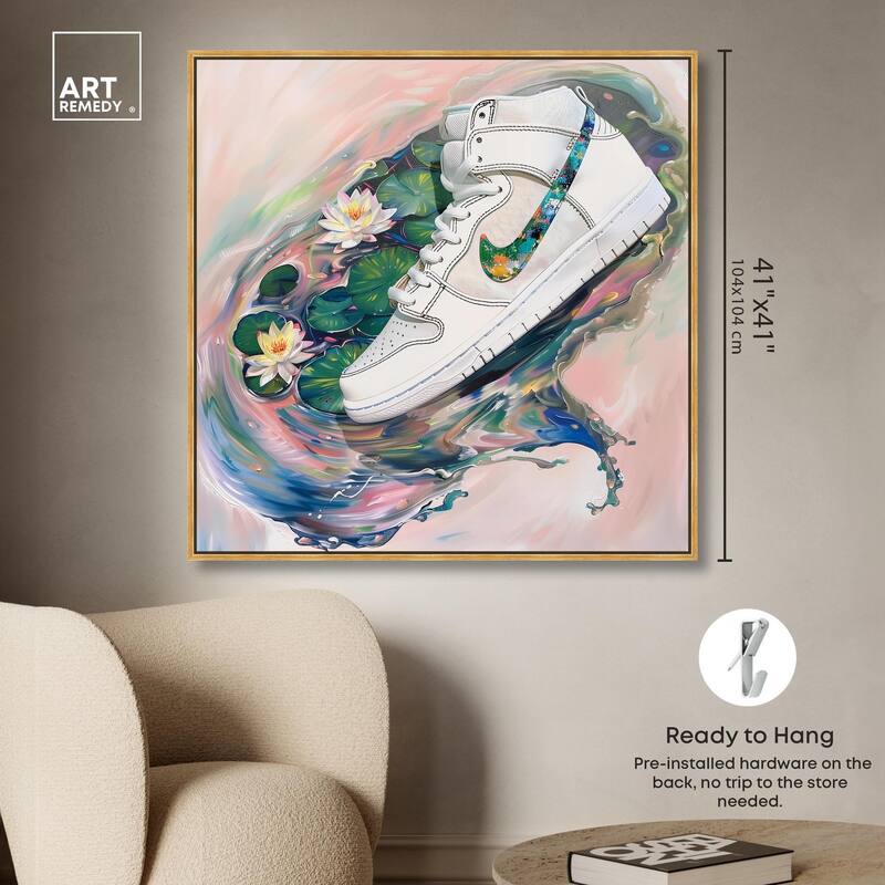 Lilypads Sneaker Splash Canvas by Art Remedy