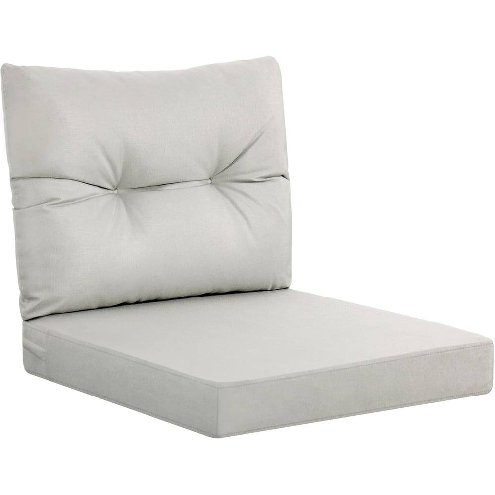 WINSOON Outdoor Waterproof and Resistant Chair Cushion Set, Deep Seat and Backrest Cushion Set for Patio