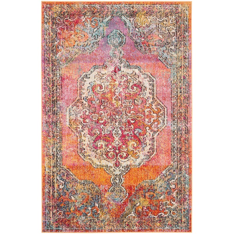 SAFAVIEH Crystal Petronela Vintage Boho Oriental Rug - 2'2" x 5' - Orange/Light Blue