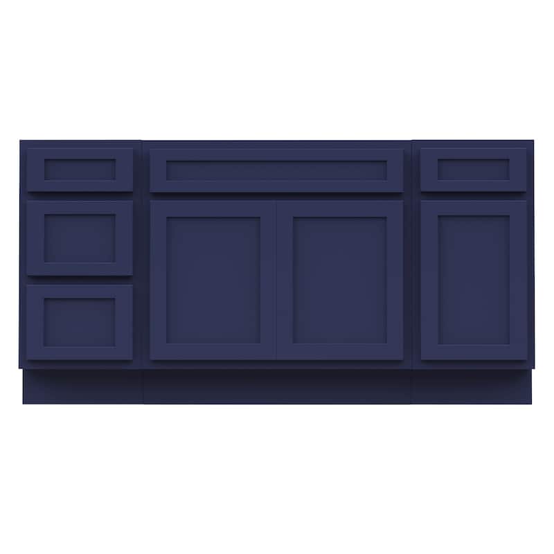 Vanity Art 63" Oak Freestanding Bathroom Vanity Cabinet without Top