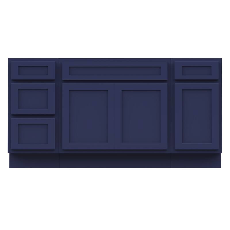 Vanity Art 66" Oak Freestanding Bathroom Vanity Cabinet without Top