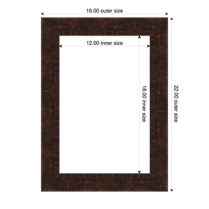 Amanti Art William Mottled Bronze Narrow Framed Dry Erase Magnetic Board - 16 x 22 in