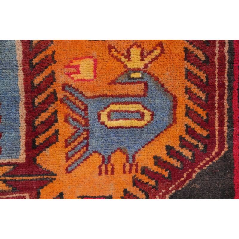 Hand Knotted Oriental 100% Wool Carpet Traditional Tribal Greys & Charcoal Ardebil Runner Rug - 11' 2'' X 3' 8''