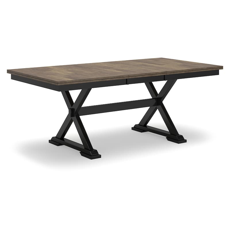 Signature Design by Ashley Wildenauer Brown/Black Dining Extension Table - 40" W x 78" D x 30.13" H
