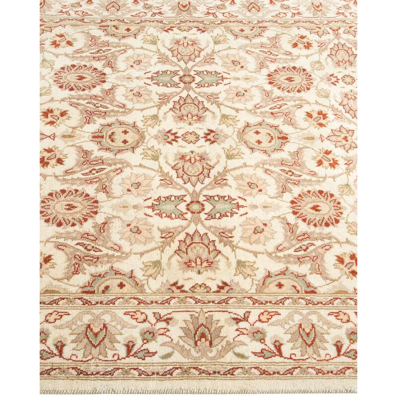 Overton Handknotted Wool Traditional Oriental Ivory Area Rug - 3' x 5'