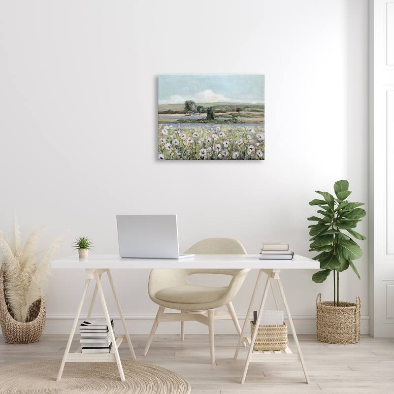 Stupell Rural Flower Meadow Countryside Flowing Streams View Canvas Wall Art, Design by Sally Swatland
