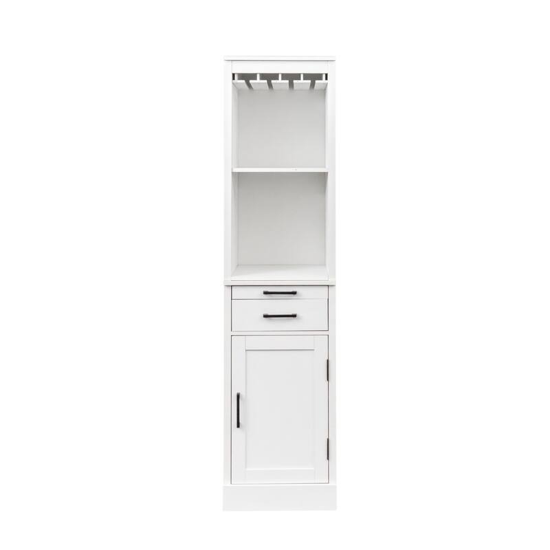 Modern Wine Bar Cabinet with Drawers and Storage Shelf for Living Room, Dining Room