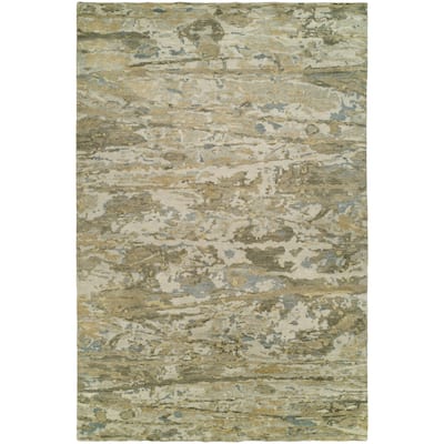 Modern Multi-Colored Hand-Knotted Wool Area Rug