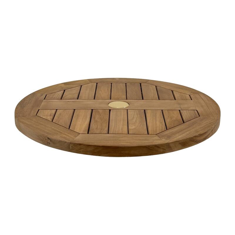 Nordic Teak Natural Lazy Susan (With Umbrella Hole) - 24" - 24" x 24"