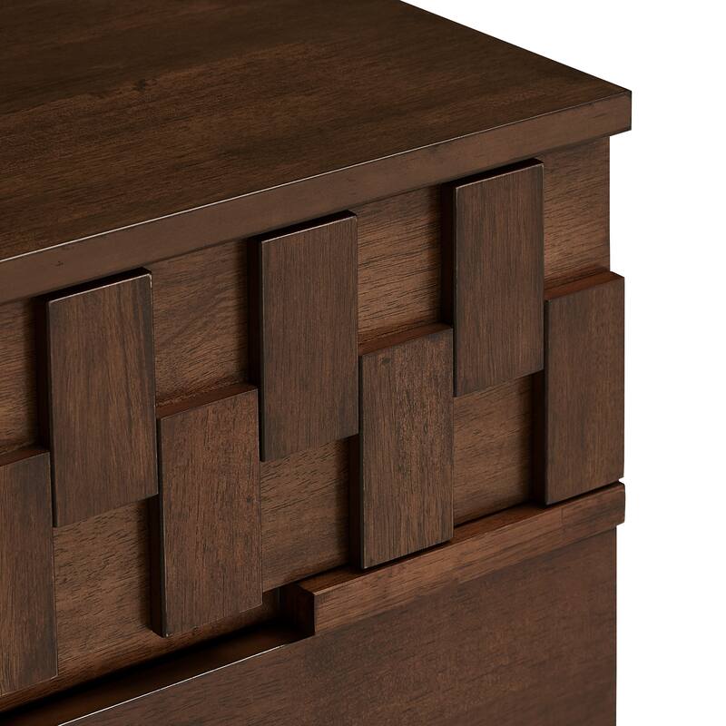 Kieran Mid-Century Brown Finish 2-Drawer Nightstand from iNSPIRE Q Modern