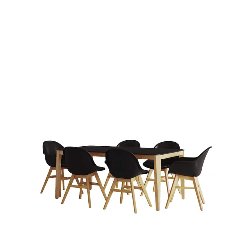 Midtown Concept Indoor Poh Dining Set - Black chairs with Cushions