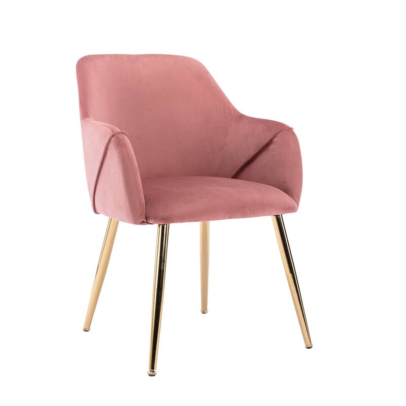 Porthos Home Avah Dining Chair Armchair, Velvet, Gold Chrome Legs
