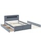 preview thumbnail 1 of 32, Versatile Queen Size Wood Storage Bed with LED and Trundle for Enhanced Comfort and Space Utilization