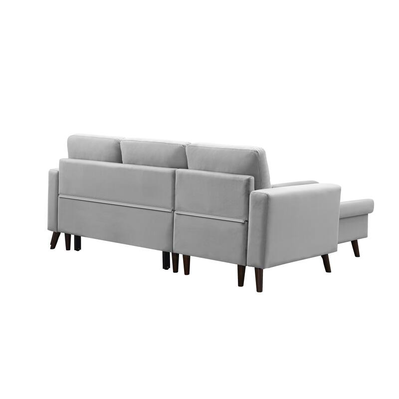 88" Reversible Pull out Sleeper Sectional Storage Sofa Bed,Corner sofa-bed with Storage Chaise Left/Right Handed Chaise
