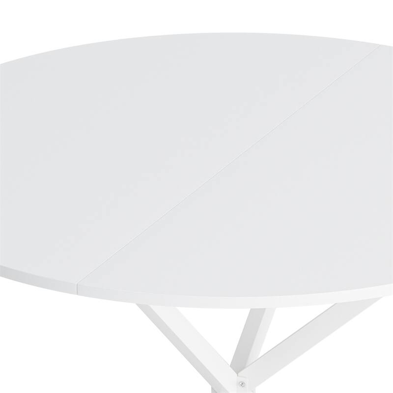 47.24" Round Dining Table with Removable Top and Iron Cross Leg