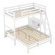 preview thumbnail 10 of 12, Twin over Full Bunk Bed with Desk and Storage Drawers, White