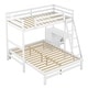 preview thumbnail 4 of 10, White L-shaped Twin over Full with 3 Drawers Desk Convertible to 2 Bed