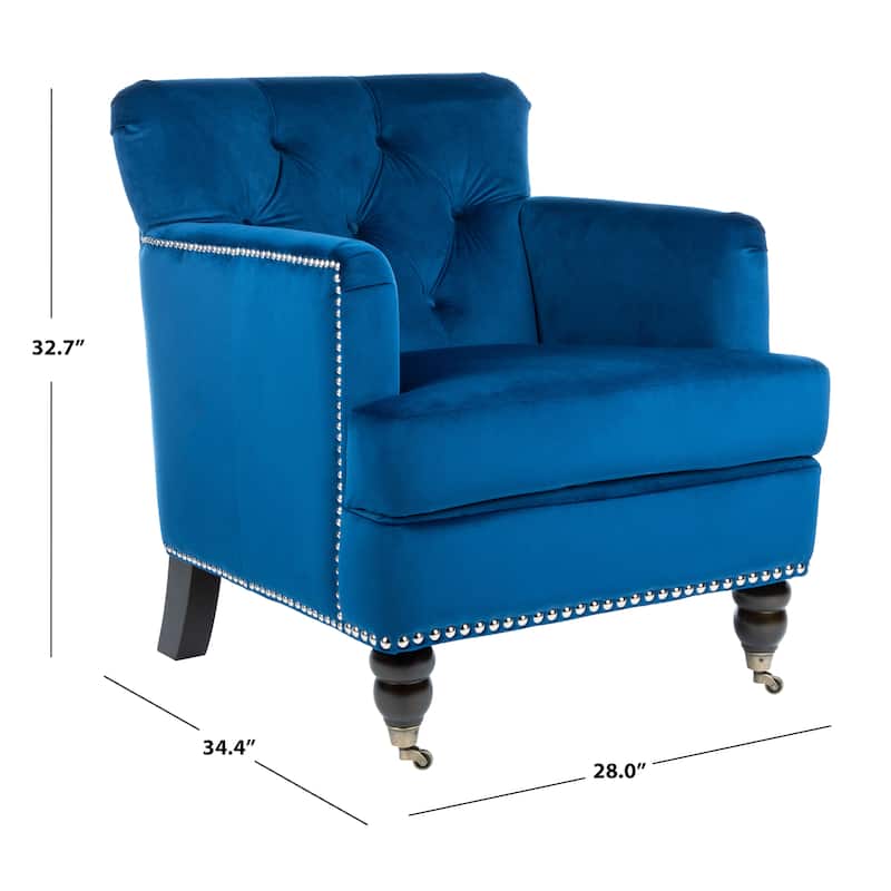SAFAVIEH Tori Antiqued Tufted Club Chair - 28" x 34.4" x 32.7". - 28"W x 34"D x 33"H