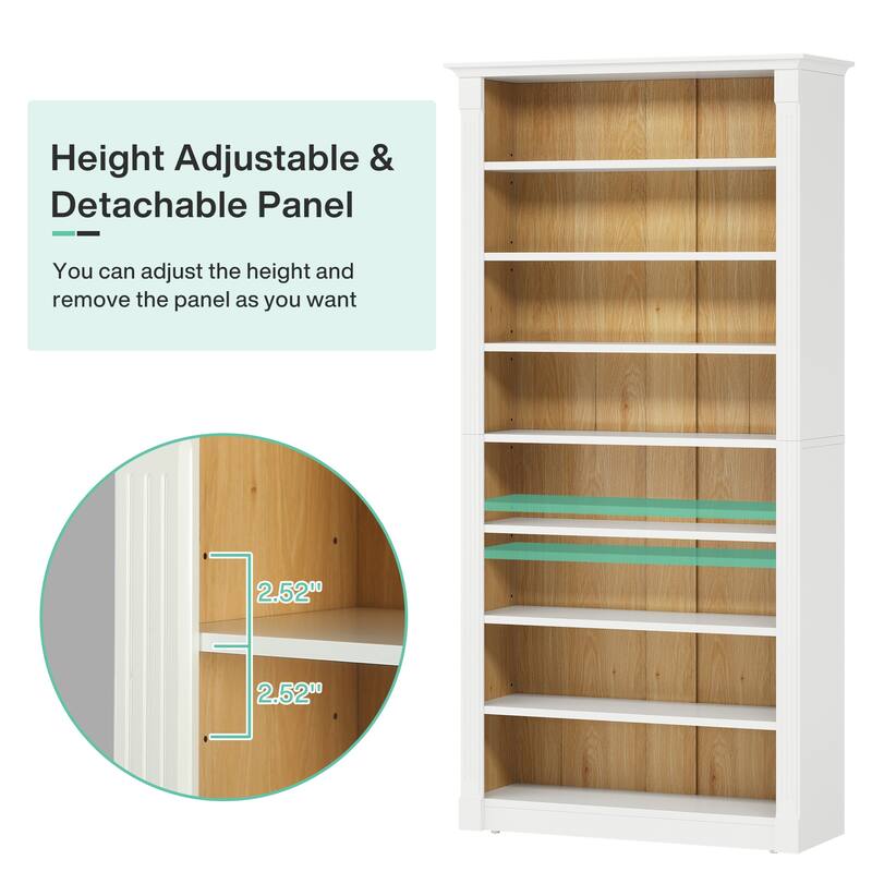 8-Tier Shoe Rack, Wooden Freestanding Shoe Storage Cabinet for 32-40 Pairs, Shoe Organizer Shelf for Entryway, Closet， White