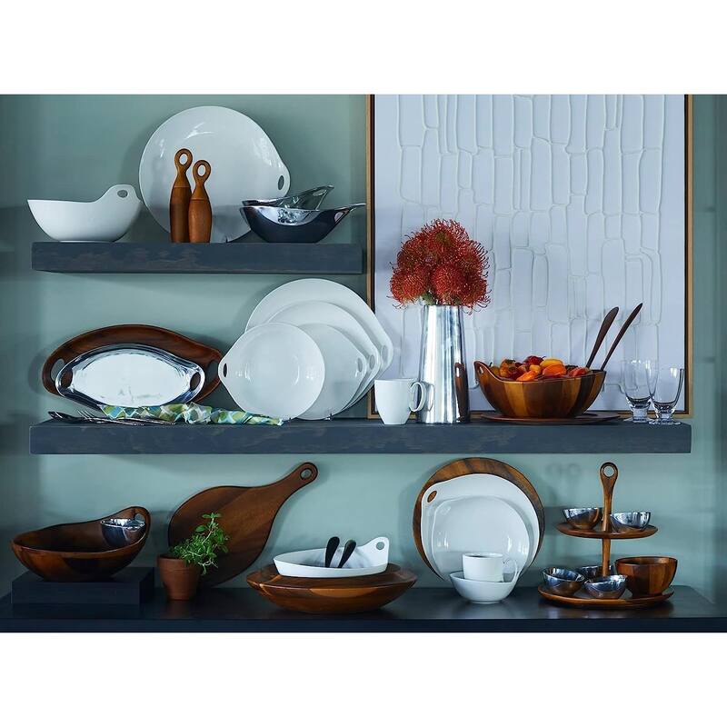 Nambe Portables Round Serving Platter 13 Inch White 13" x 2" On