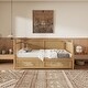 preview thumbnail 4 of 8, Traditional Style Rattan Full Size Daybed with 2 Drawers ,Antique Walnut