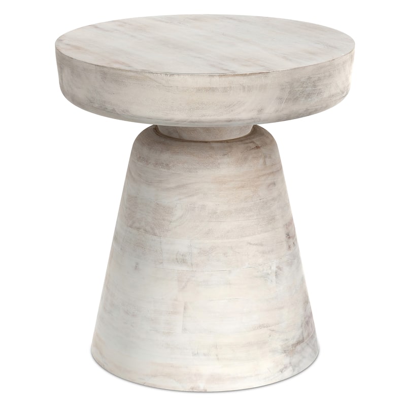 WYNDENHALL Krentz SOLID MANGO WOOD 16 inch Wide Round Contemporary Rustic Accent Table