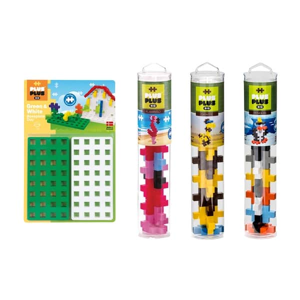 slide 2 of 2, Plus-Plus Building Blocks Big Zoo Tubes & Baseplate Bundle Multi - STEM - Kids