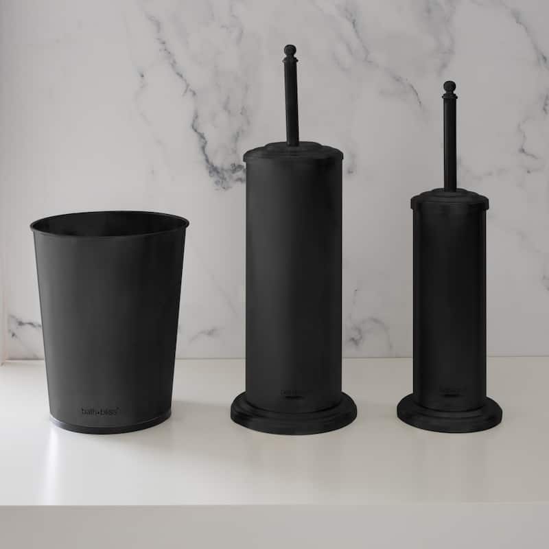 Bath Bliss Trash Can, Toilet Brush and Plunger 3 Piece Bathroom Set - 3 Piece Set